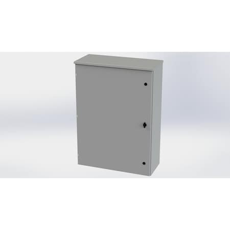 Saginaw Control & Engineering 1/4 Turn Knob Latch Electrical Enclosures, 42 in H, 12 in D, 30 in W, NEMA 3R, Galvanized Steel SCE-42R3012LP